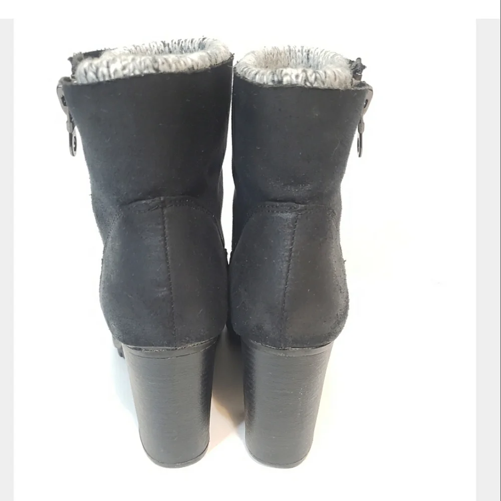 Steve Madden Felicia Sweater Lugged Sole Chunky Heel Grunge Preppy Ankle Boots